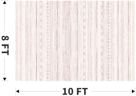 8x10 Pink Area Rugs for Living Room Machine Washable Rug Distressed Girls Nursery Rug Indoor Carpet Neutral Moroccan Boho Ultra Soft Area Rug for Bedroom Dining Room Playroom Office - Image 2
