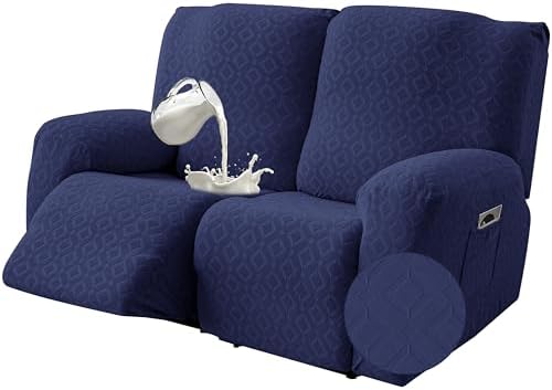 Genina Waterproof Recliner Loveseat Cover,2 Seat Couch Cover,Navy Blue by Genina