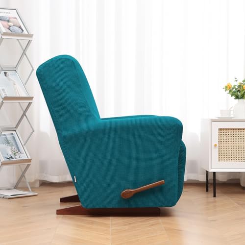 KEKUOU Recliner Chair Covers, 1-Piece Lazy Boy Recliner Covers,Peacock Blue - Image 3