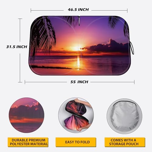 Car Windshield Sun Shade, Foldable Reflective UV Front Sunshade - Image 5