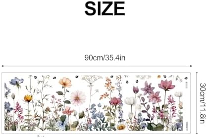 ANNA QUEEN Wildflower Garden Wall Decals Peel and Stick Floral Meadow Wall Stickers Removable Vinyl Botanical Flower Wall Decor for Living Room Bedroom Hallway Rustic Wall Art - Image 2