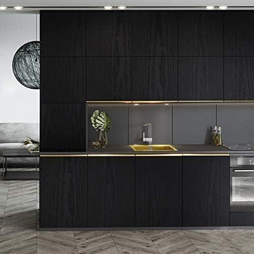 tiltil Black Wood Peel and Stick Wallpaper Wood Contact Paper 11.8" × 393" | Self-Adhesive Wallpaper Removable Waterproof Wall Paper Vinyl for Countertop Furniture Kitchen Countertop Easy to Clean - Image 3