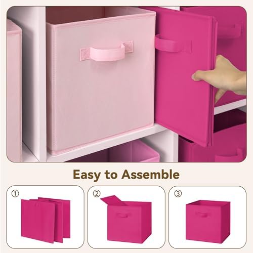 GRANNY SAYS 11 Inch Fabric Cube Storage Bins, Pink Gradient, 8-Pack - Image 4