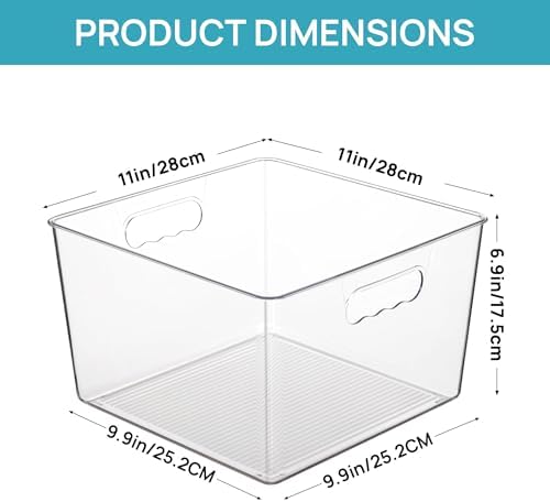 Vtopmart 8 Pack Extra Large Clear Storage Bins, 11x11 Cube Organizer - Image 2