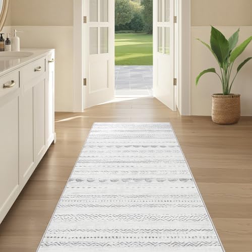 Nakagishi Boho 2x6 Runner Rug Machine Washable Rugs Non Slip Gray - Image 5
