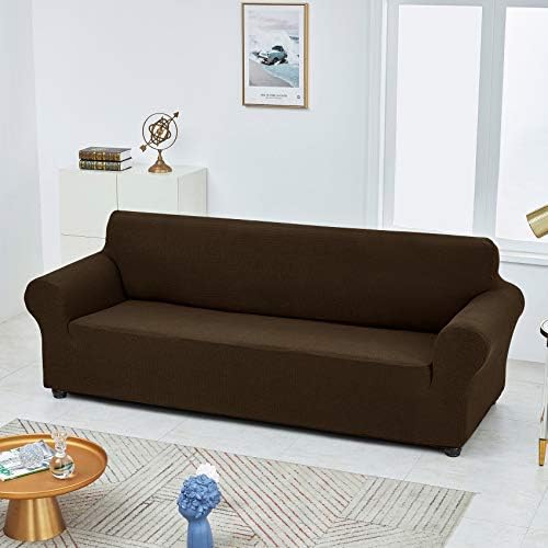 Joccun Stretch Loveseat Couch Cover Slipcover, 1-Piece Sofa Cover for 2 Cushion Couch Spandex Jacquard Washable Furniture Protector Cover for Living Room,Kids,Pets（Loveseat,Seal Brown） - Image 4