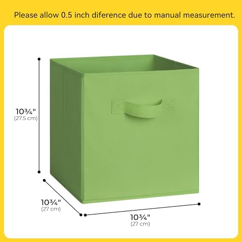 Cupic Cupid 6-Pack 11x11 Storage Cube Bins, Storage Organizer Bins, Green - Image 3