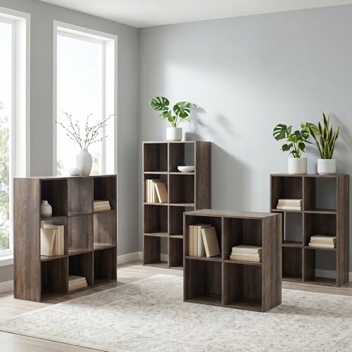 Signature Design by Ashley 9 Cube Organizer Bookshelf, Weathered Brown - Image 7