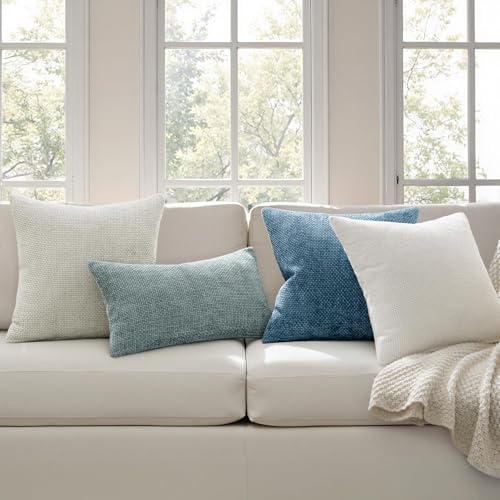 MIULEE Decorative Couch Throw Pillow Covers 18x18 Inch Coastal Blue 2 Pack - Image 3