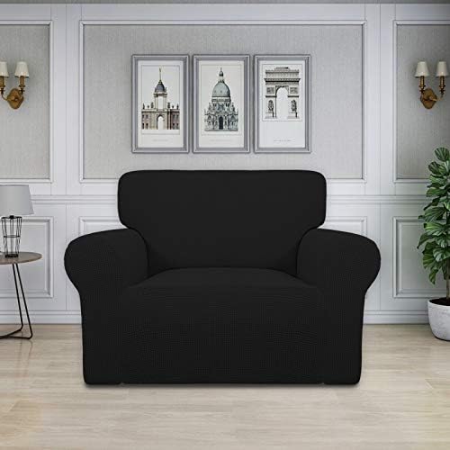 Easy-Going Stretch Oversized Chair Slipcover with Arm Washable Black - Image 2