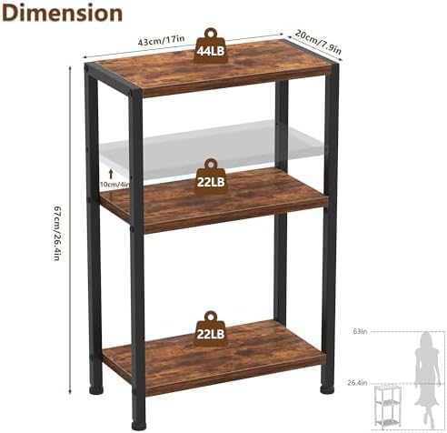 Heybly Small Narrow Side Table for Small Space, Thin Bedside TableHET006SR1 - Image 2