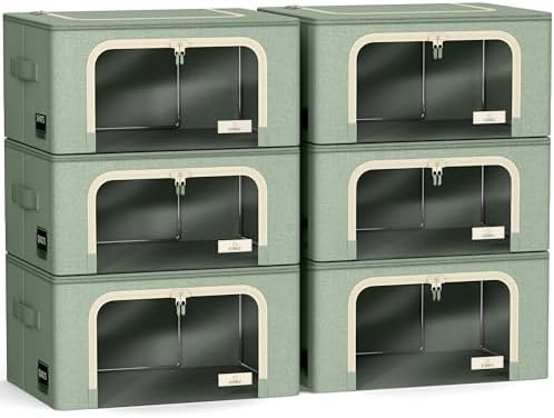 Sorbus Clothes Storage Bins, Clear Window & Handles (6 Pack, Teal) - Image 7
