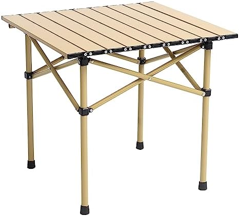 Wind Tour Portable Camping Table Folding Side Table Aluminum Lightweight Table with Carry Bag for Outdoor Cooking Hiking Picnics BBQ Travel (Khaki) by Wind+Tour