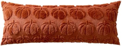 MIULEE Fall Pillow Cover Pumpkin Fall Decor Lumbar 14x36 Rust - Image 7