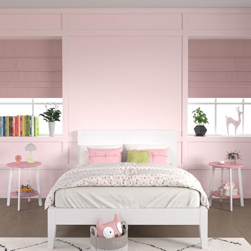 sthmec Side Table Set of 2, Small Round End Table with Storage Shelf for Small Space, 2-Tier Bedside Table Sofa Couch Table, Nighstands Set of 2 Accent Table for Living Room, Bedroom, Pink - Image 7