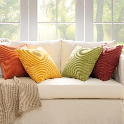 MIULEE Fall Decorative Throw Pillow Covers Yellow Orange Rust 20x20 - Image 5