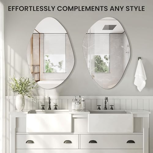 TRAHOME 36'' x 24'' Irregular Asymmetrical Wall Mirror - Image 2