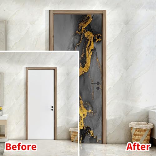 KACOLOR 3D Door Stickers Murals Peel and Stick Removable Door Decals Wallpaper for Home Office Bedroom Living Room Wall Decoration 30.3"W x 78.7"H, SP-F24009 - Image 6