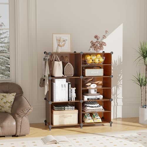 AWTATOS Closet Organizer 6 Cube Storage Shelves, Cocoa Brown - Image 2