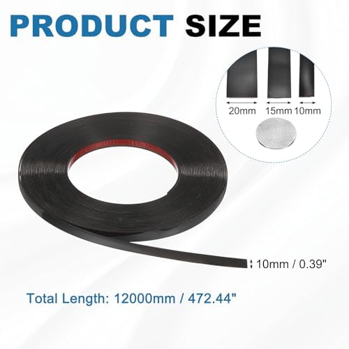uxcell Black Peel and Stick Molding Trim, 0.4 Inch x 39.4 ft Self-Adhesive Mirror Tape, Flexible PVC Border Strip for Wall Decoration Tile Edge Ceiling Floor Frame Furniture Decoration - Image 2