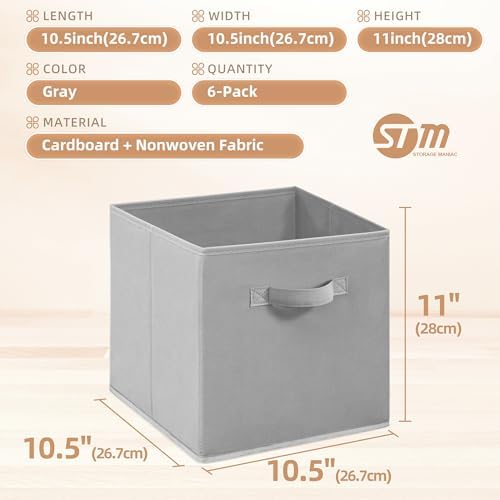 STORAGE MANIAC Storage Cubes, 11 Inch 6 Pack Collapsible Fabric Shelf Bins - Image 5