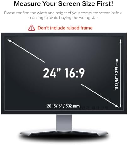 24 Inch - 16:9 Aspect Ratio - Computer Privacy Screen Filter for Widescreen Monitor - Anti-Glare - Protects Eyes from Harmful Glare and Blue Light [WELINC™ Light] - Image 2