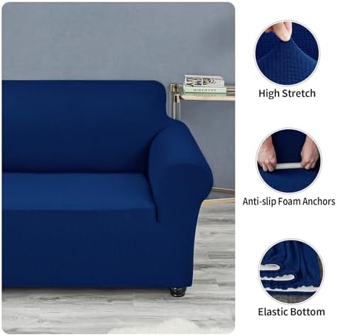 Joccun Classic Blue Waterproof Polyester Spandex Sofa Cover with Elastic Bottom - Image 5