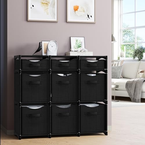 Cube Storage Organizer with Storage Bins Included - The Perfect Closet Organizers and Storage Solution. Includes 9 Storage Cubes, Great For Toy Storage, Closet Storage, Clothes Storage (Black) - Image 6
