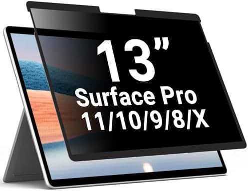 Surfcae Pro 13 inch Privacy Screen, for Microsoft Surface Pro 11/10/9/8/X by ZOEGAA