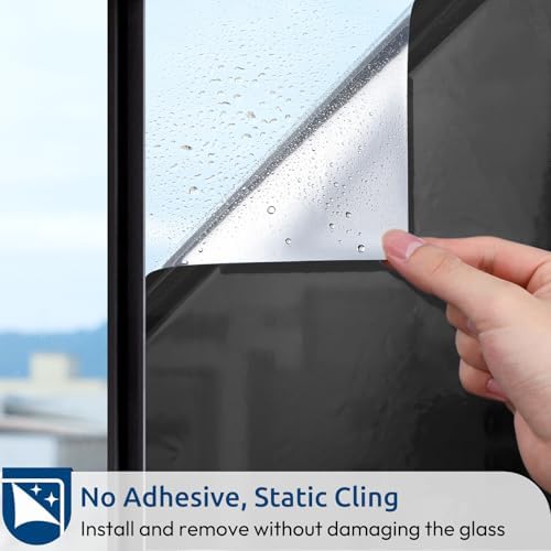 rabbitgoo Window Privacy Film One Way, 45.2" x 157.4", Black Silver - Image 7