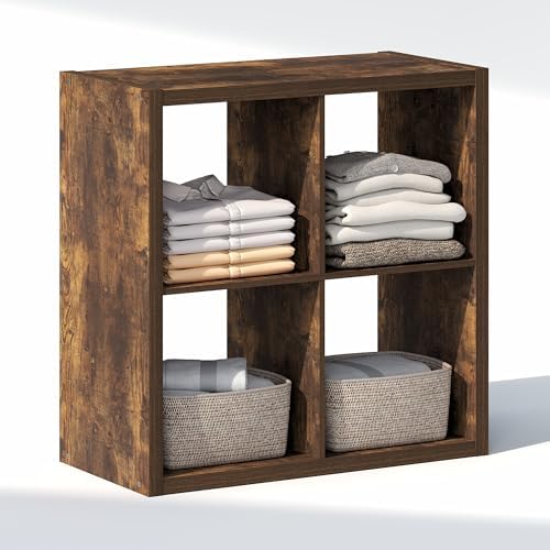 Furinno Cubic Extra Thick 4-Cube Closet Organizers and Storage, Amber Pine - Image 5