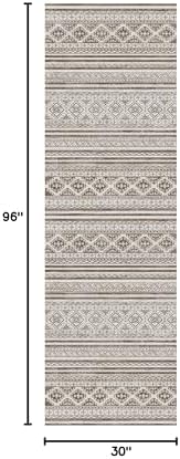 RUGSURE Washable Area Rugs 2'6'' x 8' - 1/6 Thick - Moroccan-Inspired -Stain & Water Resistant Non-Slip - Resistant Rug for Living Room, Bedroom, Nursery, Pet & Child Friendly (Brown) - Image 2