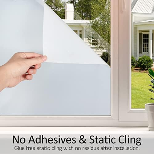 HIDBEA White Frosted Glass Window Privacy Film,Static Cling 35.4 in x 8.2 ft - Image 5