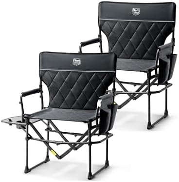 TIMBER RIDGE 400lbs Heavy Duty Camping Chair Portable Directors Chair by TIMBERRIDGE