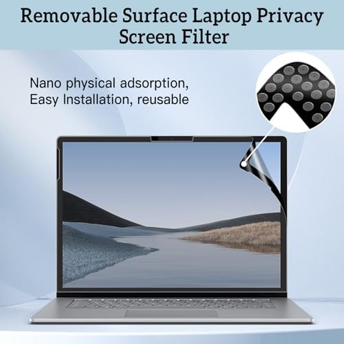 ZOEAGG Privacy Screen for Surface Laptop 13.8 inch,Removable Surface Laptop 7 Privacy Screen,Reusable Easy Installation Anti-Spy Anti-Glare Anti Blue Light for Microsoft Surface Monitor - Image 2