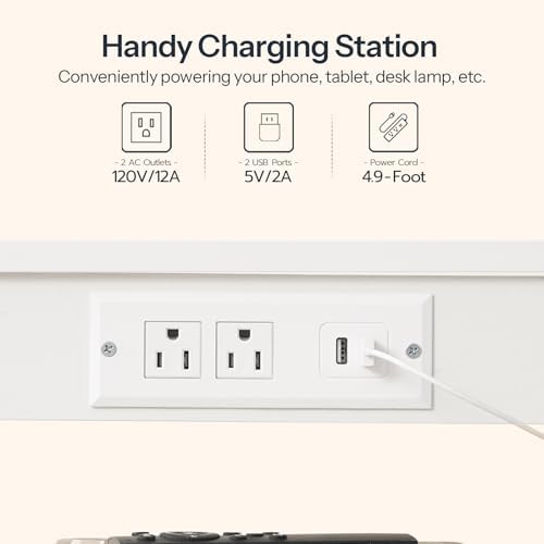 HOOBRO Side Table with Charging Station and USB Port, Small End Table for Small Space, 3-Tier Nightstand with Adjustable Shelf, for Living Room, Bedroom, White WW112BZ01 - Image 4