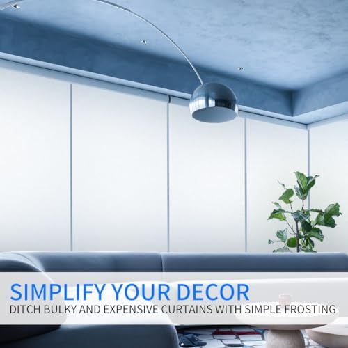 Window Privacy, Removable Glass Door Privacy Film, Suitable for Bathrooms, Offices, Static Cling Decorative Film, Reusable Window Stickers (White, 45.2 x 314.9 inch) - Image 4