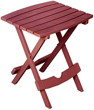 Adams Manufacturing 8500-95-3700 Plastic Quik-Fold Side Table, Merlot by Adams