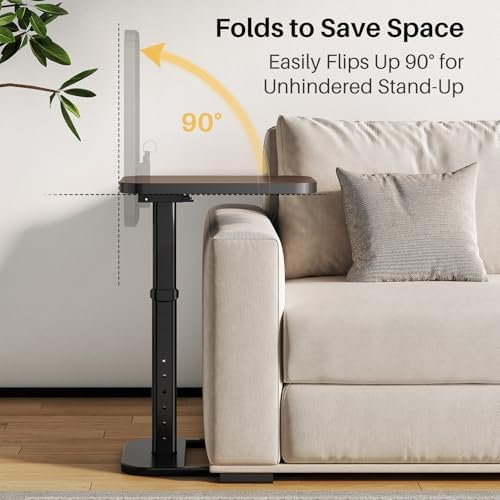 Adjustable Height TV Tray Table for Couch, Flip-Top Design - Image 6
