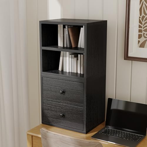 FUSUNBAO Magic DIY Cube Storage Organizer Stackable Cubes for Home Books Clothes Toy-Modular Cubby Storage System-Office Cubical-Bookcase Closet (Black, General Cube) - Image 5