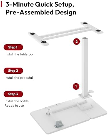SANODESK 28''Overbed Table Gas Spring Lifting with Wheels&Tilting Desktop - Image 7