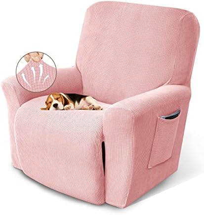 KEKUOU Recliner Chair Covers, 1-Piece Lazy Boy Recliner Covers, Dusty Pink by KEKUOU