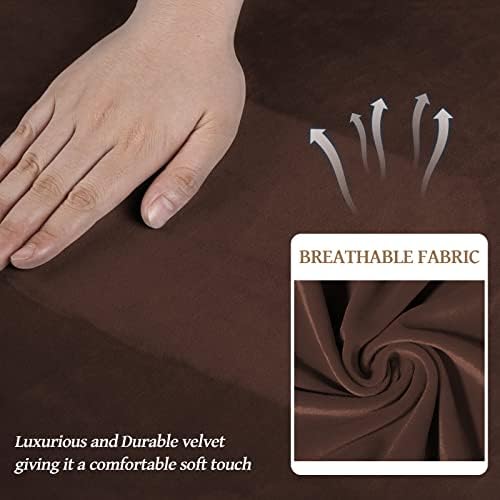 WEERRW Velvet Stretch 2 Pieces Chair Sofa Slipcovers Washable, Chocolate - Image 4