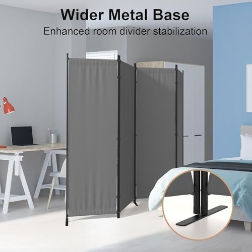Privacy Screen Room Divider 4 Panel as Dressing Screen - Image 6