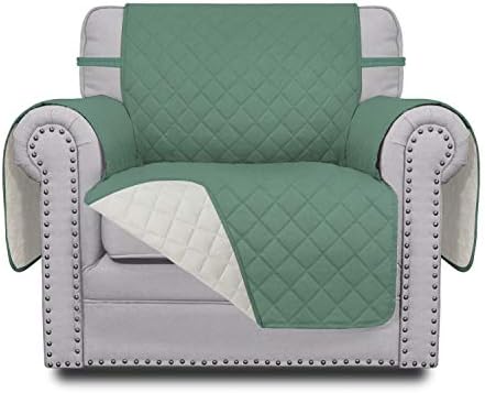 Easy-Going Reversible Couch Cover, Small Chair, Cyan/Ivory by Easy-Going