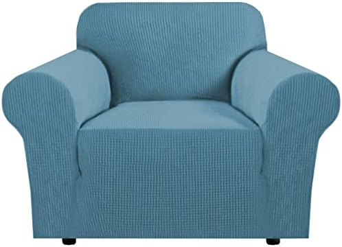 H.VERSAILTEX Armchair Cover High Stretch Sofa Slipcover 1 Piece Couch Covers for Sofa Durable Spandex Fabric Furniture Protector Non Skid Machine Washable(Armchair 31"-40", Storm Blue) by HVERSAILTEX