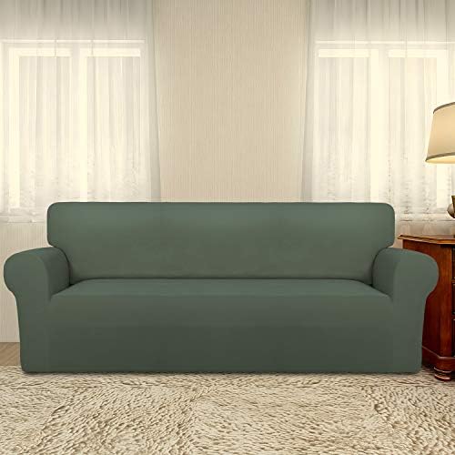 PureFit Stretch Oversized Couch Covers Sofa Slipcovers Grayish Green - Image 2