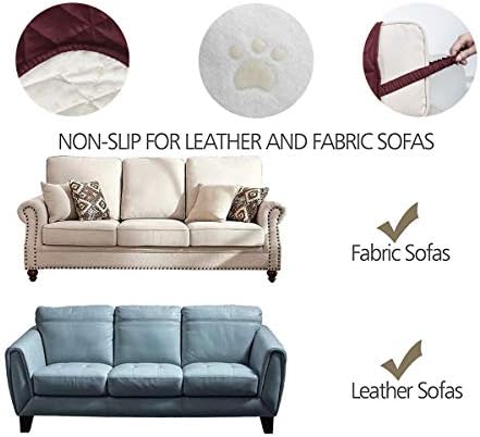 Ameritex Couch Sofa Slipcover 100% Waterproof Nonslip Quilted Furniture Protector Slipcover for Dogs, Children, Pets Sofa Slipcover Machine Washable (Burgundy, 68'') - Image 3