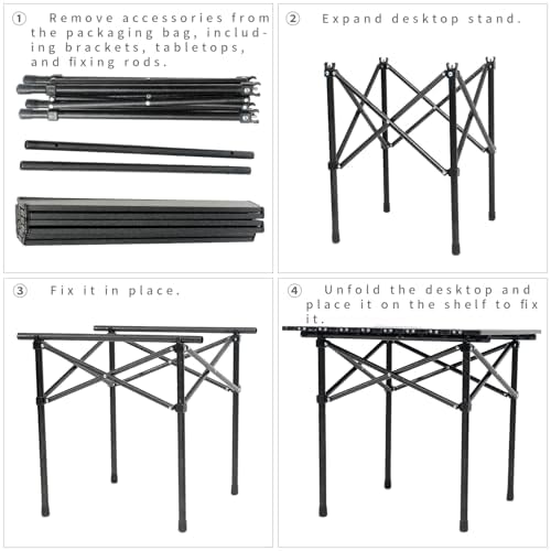 Wind Tour Portable Camping Table Folding Side Table Aluminum Lightweight Table with Carry Bag for Outdoor Cooking Hiking Picnics BBQ Travel (Black) - Image 5