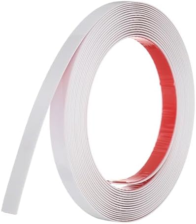 uxcell White Peel and Stick Molding Trim, 0.6 Inch x 19.7 ft Self-Adhesive Mirror Tape, Flexible PVC Border Strip for Wall Decoration Tile Edge Ceiling Floor Frame Furniture Decoration by uxcell